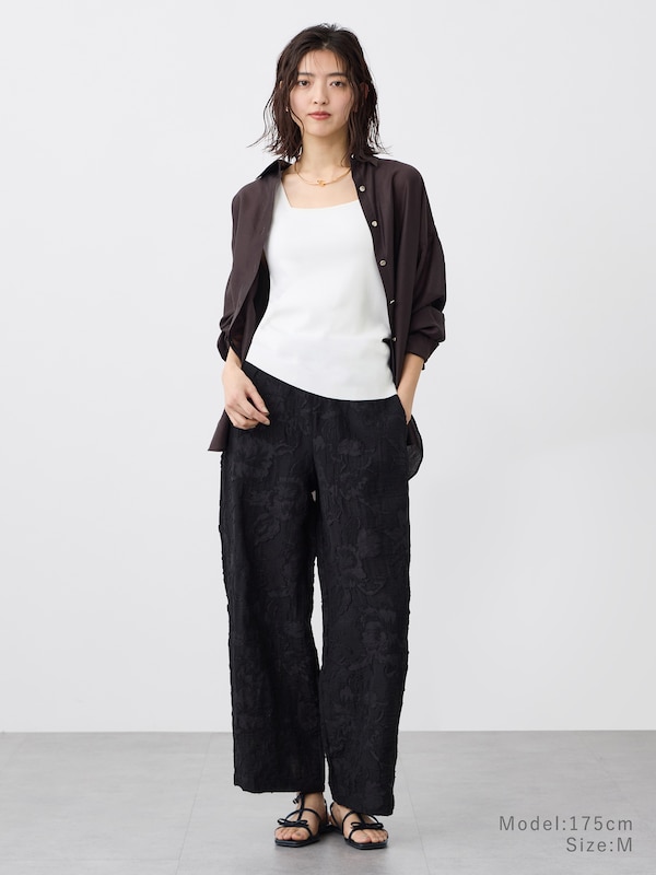 【トレンドのシアー】シアージャカードイージーパンツ
