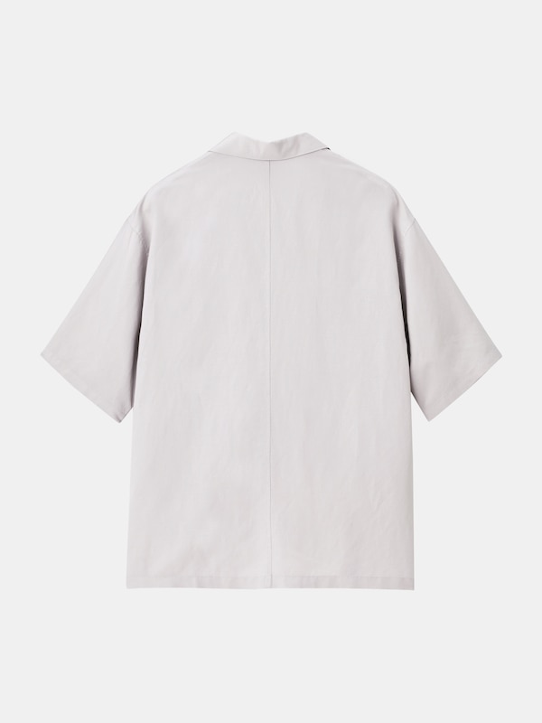 リネンブレンドオープンカラーシャツ