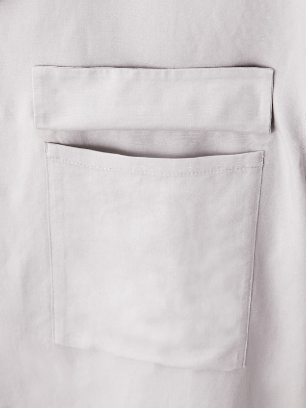 リネンブレンドオープンカラーシャツ