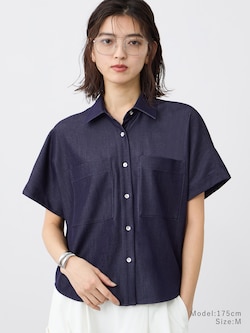 シャンブレーダブルポケットシャツ