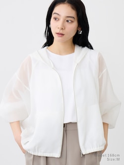 【トレンドのシアー】シアーオーガンジーパーカ