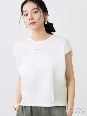 ロゴプリントタックTシャツ