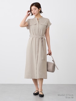 ダブルポケットシャツワンピース