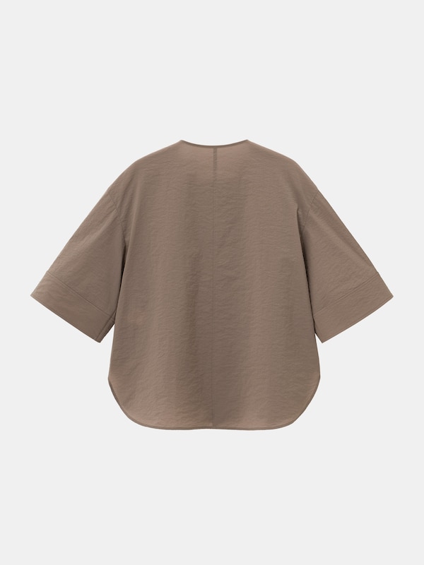 ハイストレッチナイロンワイドスリーブブラウス