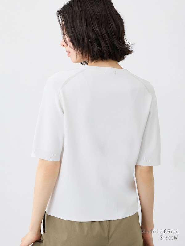 UVカットレーヨンブレンド半袖カーディガン