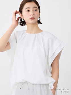 レイヤードスリーブブラウス