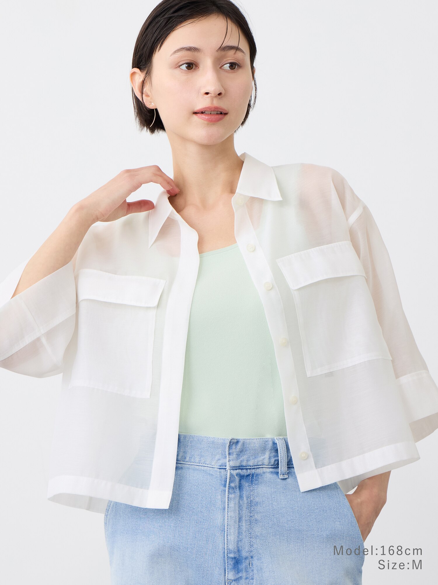 【OFF WHITE】シアー ダブルポケットシャツ <A DAY IN THE LIFE> シアー ダブルポケットシャツ ＜A DAY IN THE LIFE＞