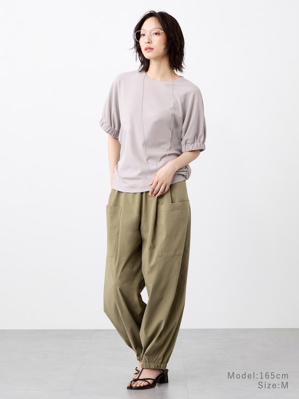 シャーリングリブリラックスTシャツ