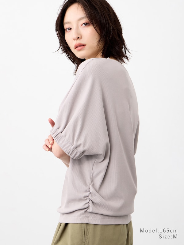 シャーリングリブリラックスTシャツ