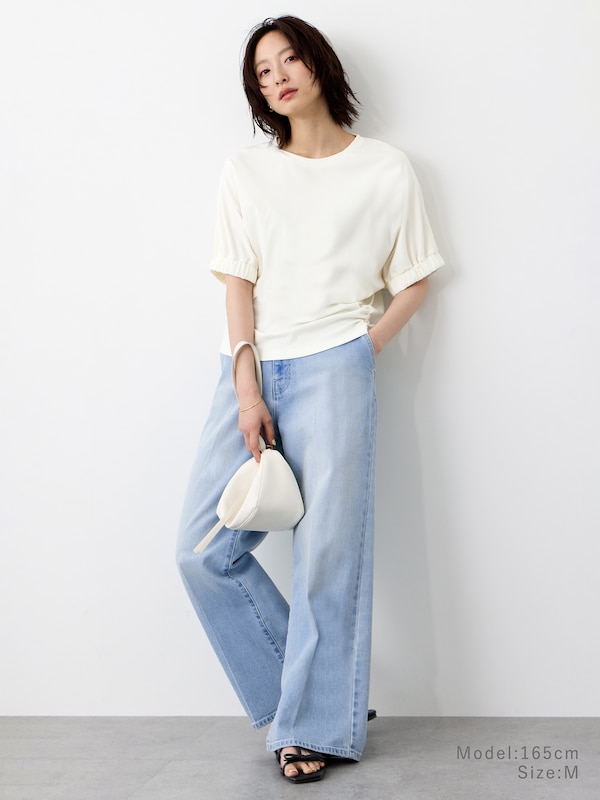 シャーリングリブリラックスTシャツ