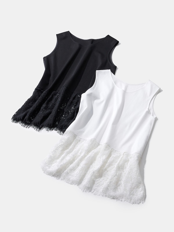 【6/9(火)再入荷】レースヘムノースリーブプルオーバー
