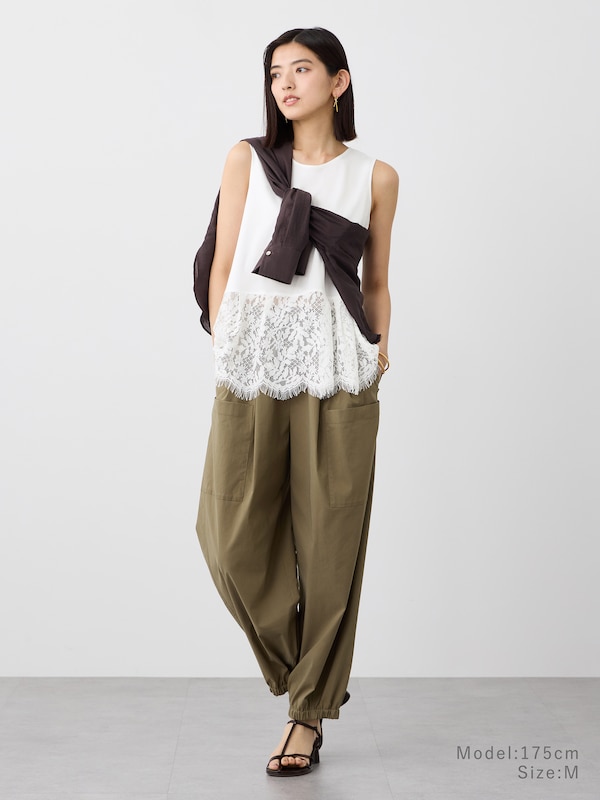 【6/9(火)再入荷】レースヘムノースリーブプルオーバー