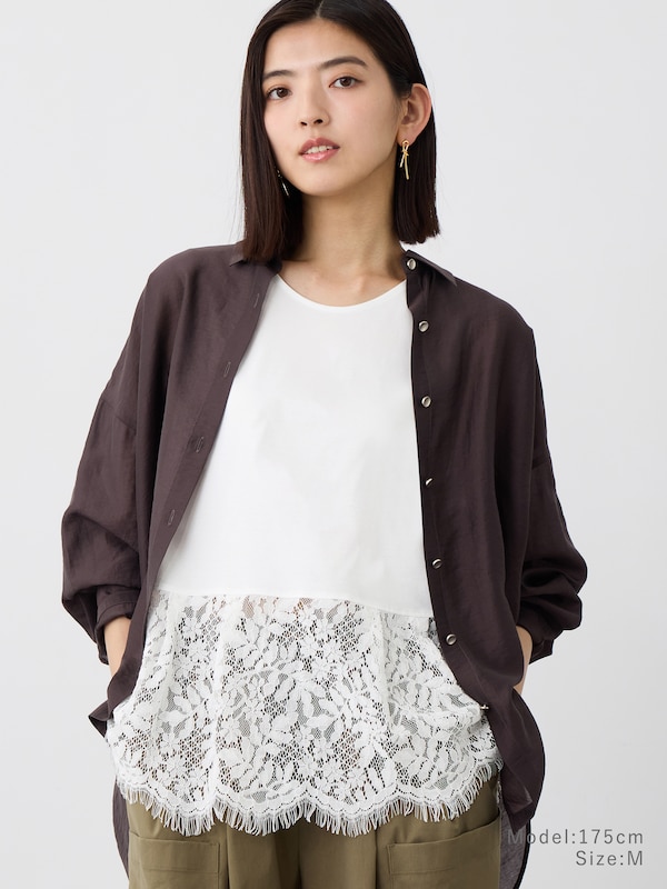【6/9(火)再入荷】レースヘムノースリーブプルオーバー