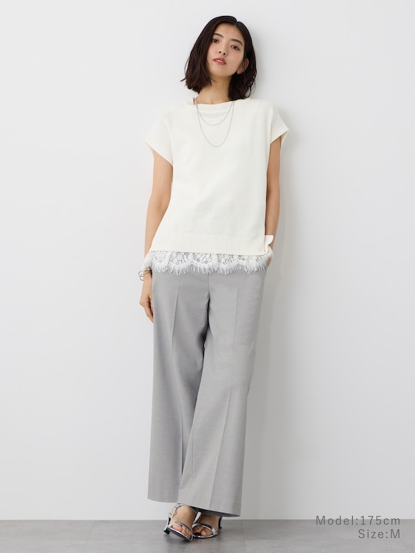 【6/9(火)再入荷】レースヘムノースリーブプルオーバー