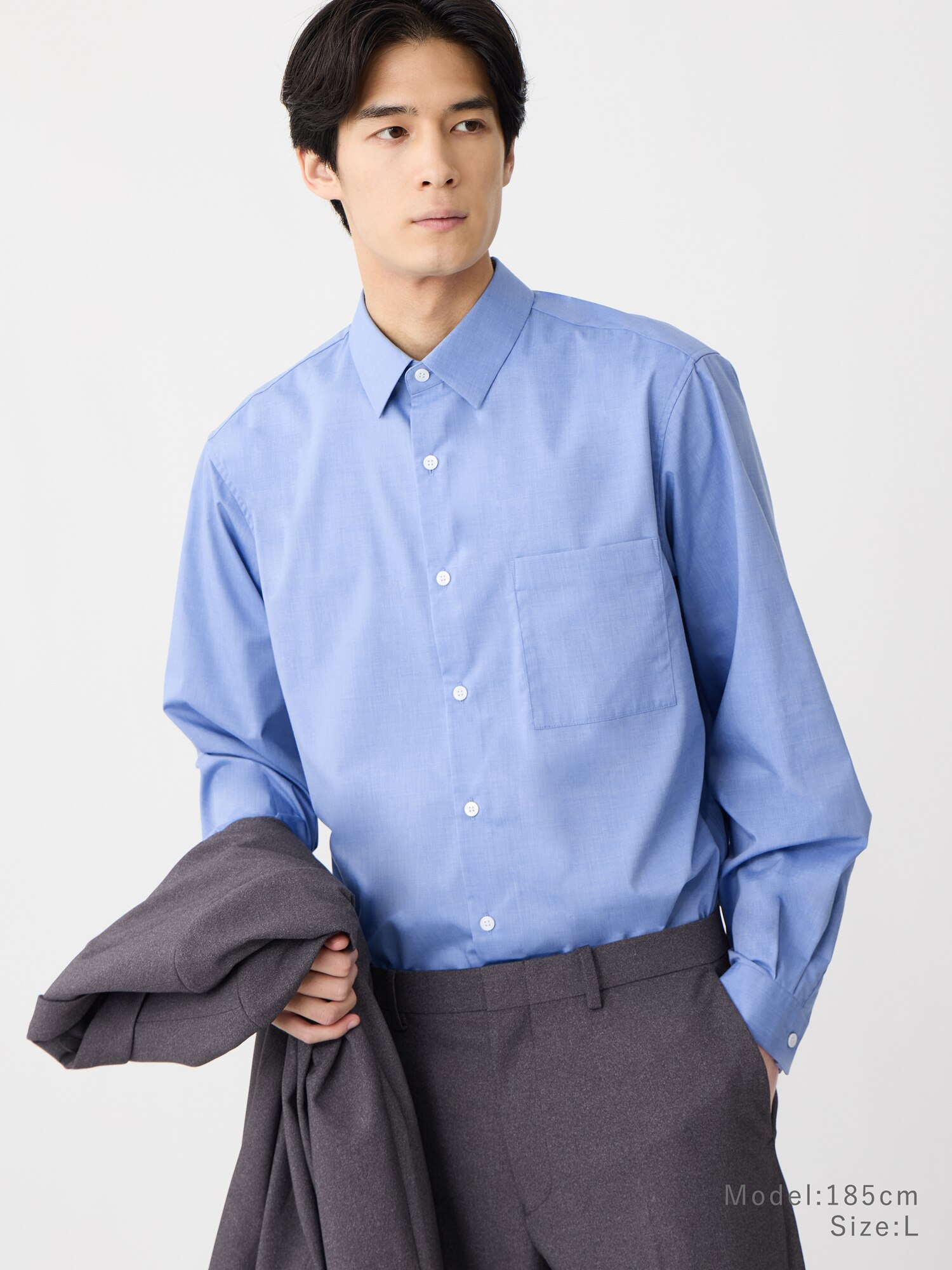 MEN ブロードレギュラーカラーシャツ
