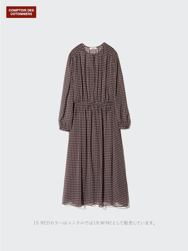 シフォンプリントワンピース