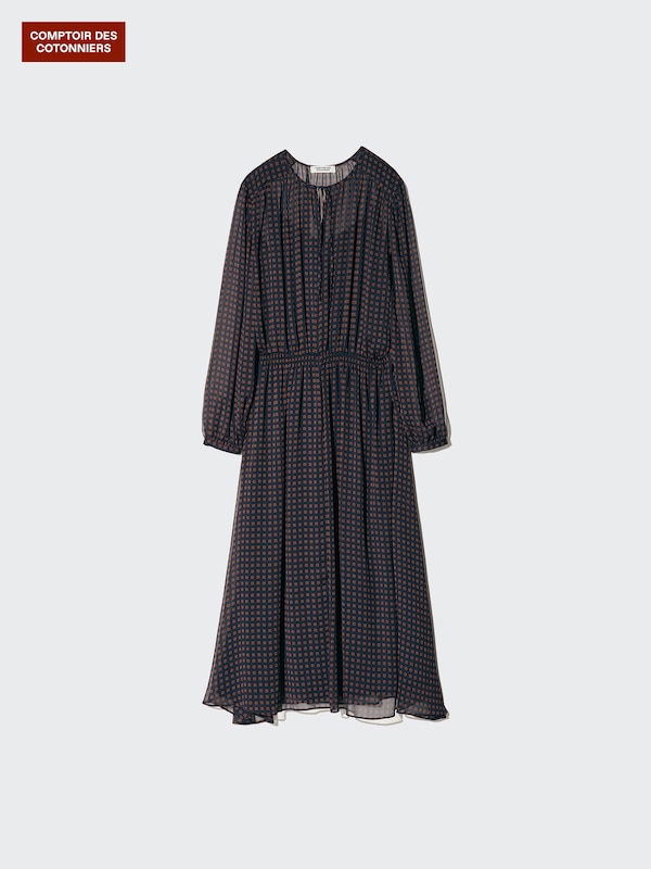 シフォンプリントワンピース