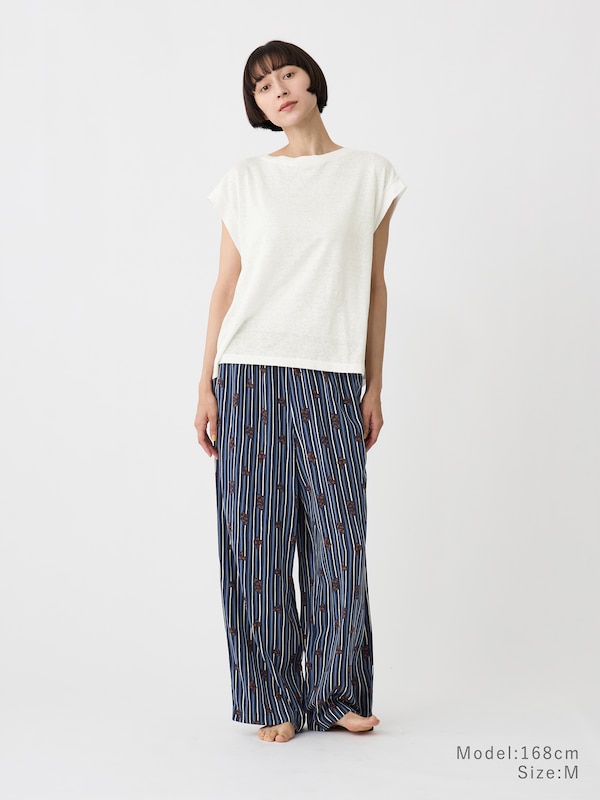 レーヨンプリントロングパンツ
