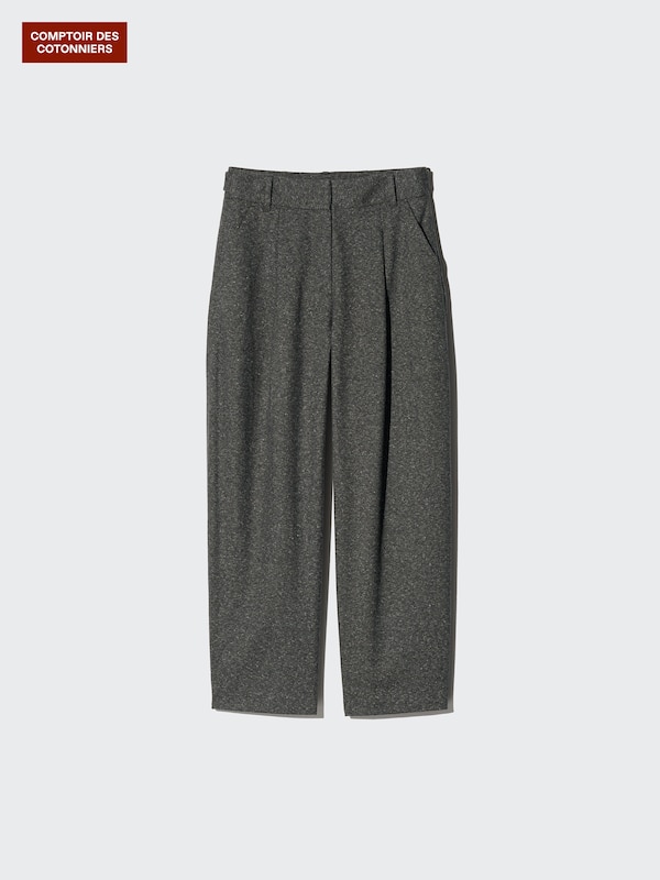 ブラッシュドジャージーバレルレッグパンツ