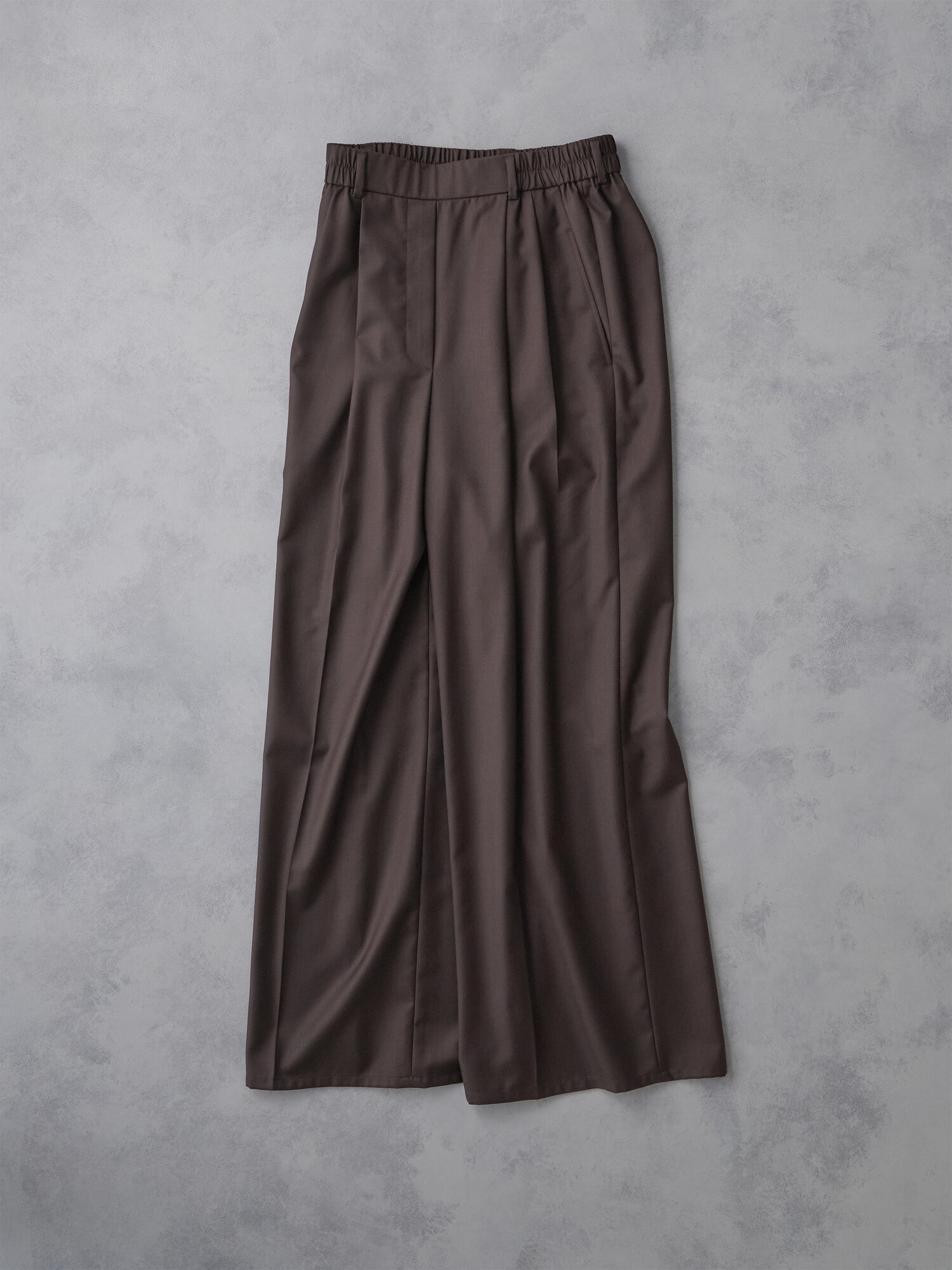 新品同様】PLSTレーヨンブレンドワイドパンツ（DARK GRAY、M） PLST