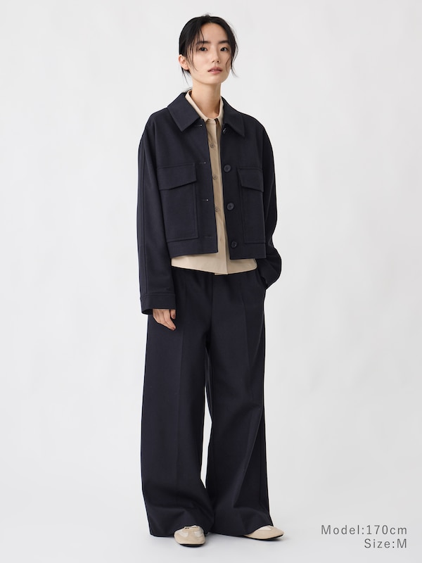 プレシャスニットメルトンクロップドジャケット